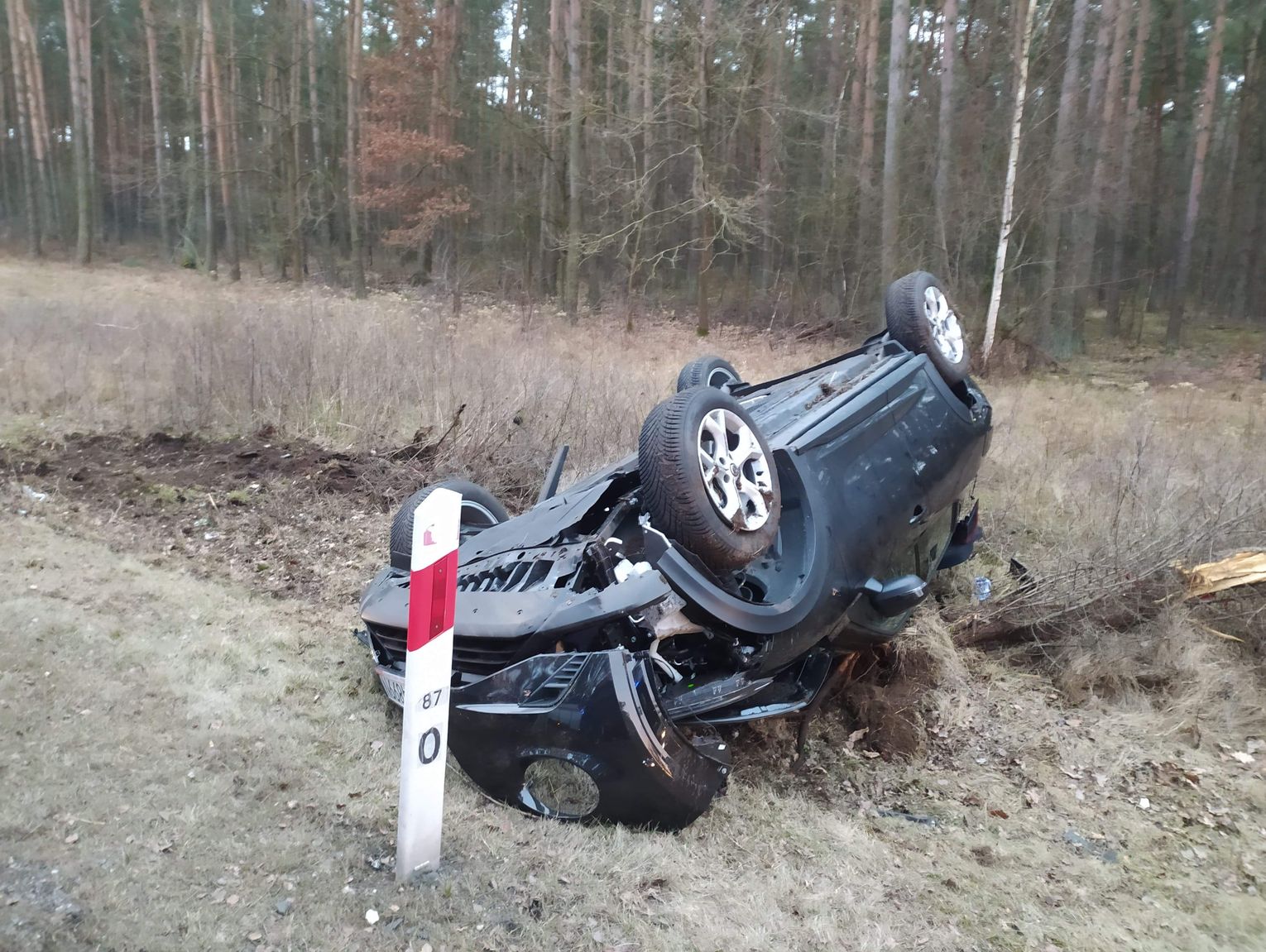 Wypadek na DK 62 Droga zablokowana na wysokości miejscowości Dobiegniewo