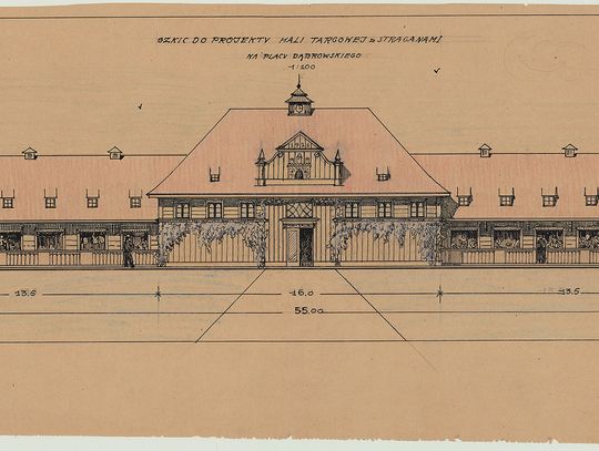 "50 na 50" - plany hali targowej przy Zielonym Rynku z 1921 r. i szabla wz. 1934