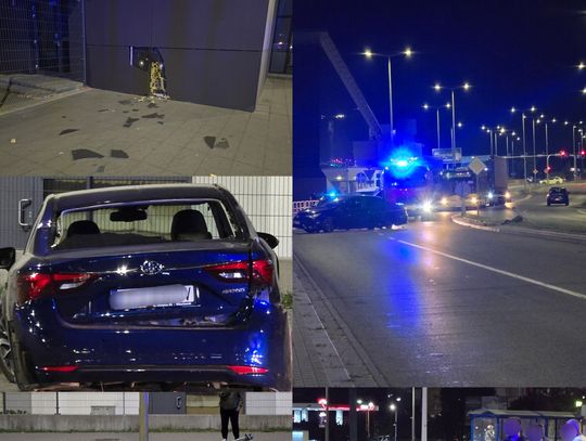 Ściął znak i uszkodził elewację OSiR. Ruch na al. Chopina zablokowany