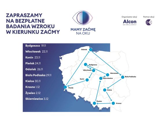 Bezpłatne badania dla włocławian w kierunku zaćmy jutro przy ul. Łaziennej
