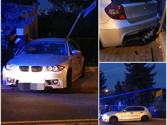 BMW uderzyło w ogrodzenie na ul. Gajowej