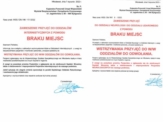 Brak miejsc w szpitalu na Oddziałach Internistycznych i Neurologii i Udarów. Powody wyjaśnia dyrekcja szpitala