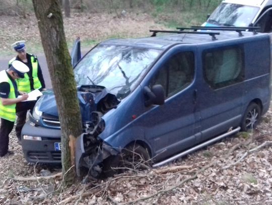 Bus uderzył w drzewo. Trzech pasażerów trafiło do szpitala