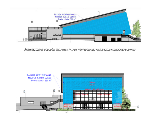 Co stanie się ze zdemontowaną elewacją szklaną z hali OSiR? Ratusz ogłosił kolejny przetarg na fotowoltaikę i nową elewację hali
