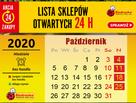 Cztery Biedronki we Włocławku są otwarte całodobowo