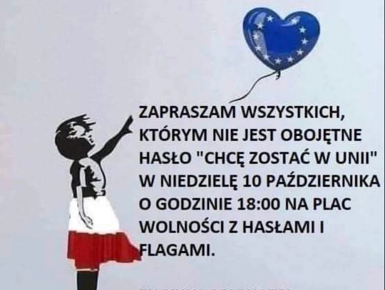 Dziś o 18.00 protest pod hasłem "My ZostajemyMy!" w obronie obecności Polski w UE
