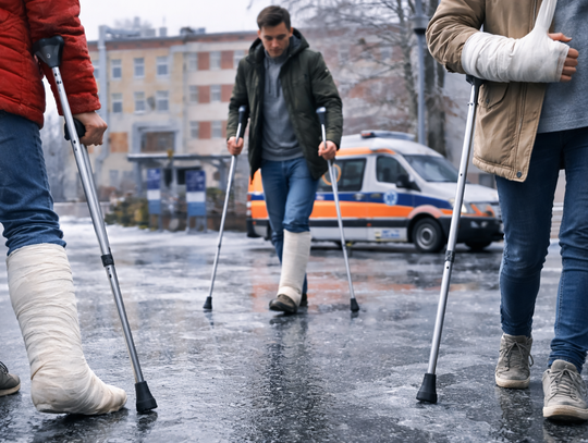 Gołoledź sparaliżowała SOR. W kilkanaście godzin 45 poszkodowanych