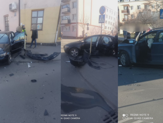 Groźnie wyglądający wypadek na ul. Stodólnej. Zderzyły się dwa auta osobowe