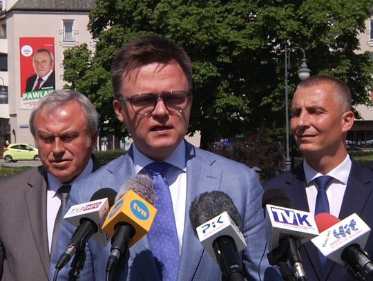 Szymon Hołownia przyjechał do Włocławka. Zachęcał do głosowania na S. Pawlaka