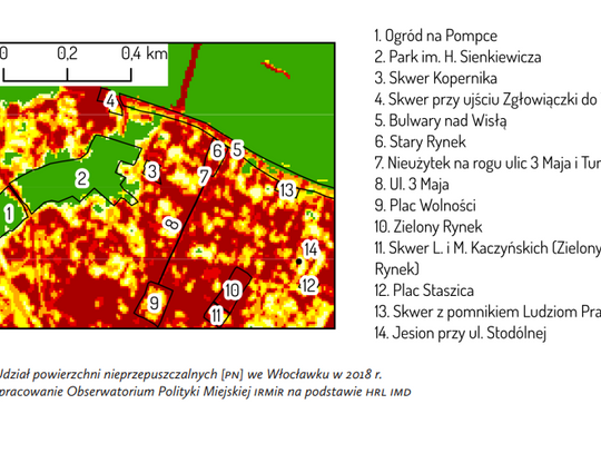 IRMiR zbadał zieleń w 11 miastach w tym we Włocławku: "Stary Rynek to nie jedyna "grzałka" miasta"