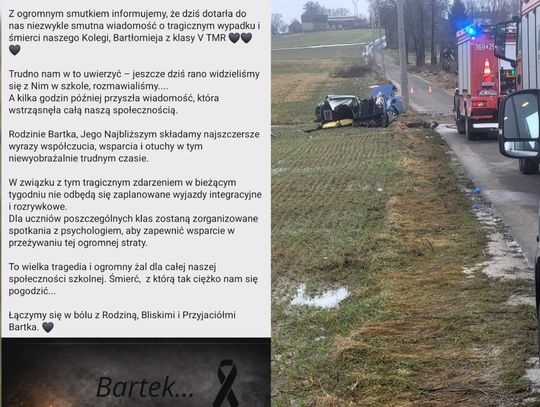 "Jeszcze dziś rano widzieliśmy się z Nim w szkole". Społeczność szkolna w żałobie po śmierci 19-letniego Bartłomieja
