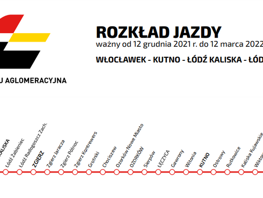 Łódzka Kolej Aglomeracyjna 12 grudnia uruchomi nowe połączenia do Włocławka