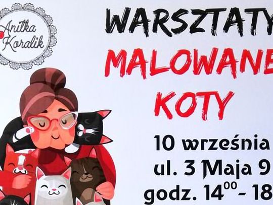 Warsztaty "Malowane koty" na chodniku na 3-go maja