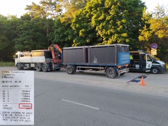 Mandat o wysokości 2800 zł otrzymał od włocławskich inspektorów kierowca z Radomia