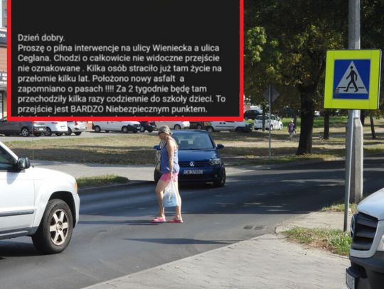 Mieszkaniec Zazamcza obarcza winą za potrącenie 17-latki MZiDiT. "Położono asfalt, zapomniano o pasach". Kilka dni przed wypadkiem wysłał e-maila...