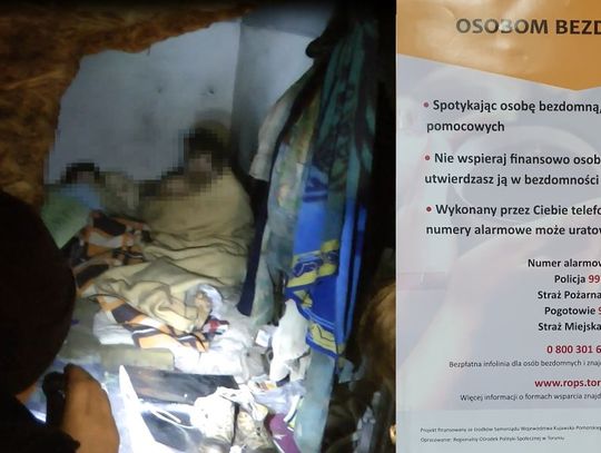 "Nie wspieraj finansowo osoby bezdomnej, utwierdzasz ją w bezdomności" - głosi plakat wywieszony w KMP we Włocławku