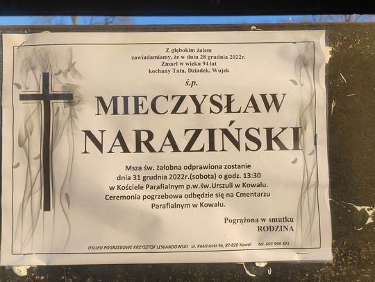 Nie żyje były burmistrz Kowala. Miał 94 lata