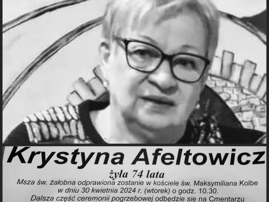 Nie żyje działaczka społeczna Krystyna Afeltowicz