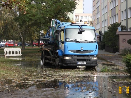 Niedzielna "powódź" na ul. Krętej