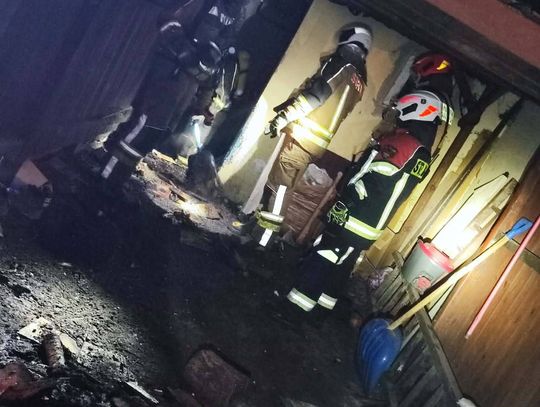 Nocny pożar w Wilczeńcu Fabiańskim. Spłonęła kotłownia