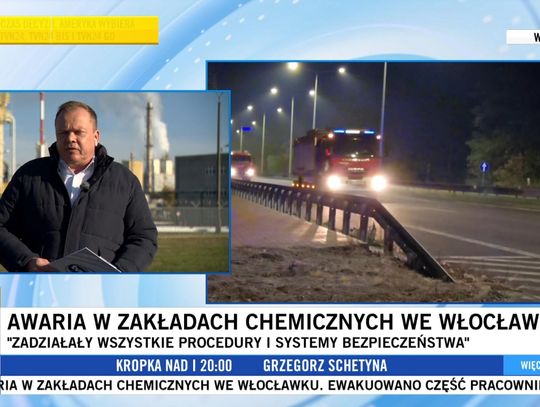 O awarii w Anwilu w TVN24. Jest więcej szczegółów