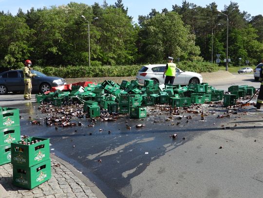Piwo zalało rondo Falbanka. Tworzą się korki...