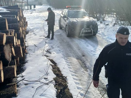 Policjanci z leśnikami podczas akcji „Wieniec”