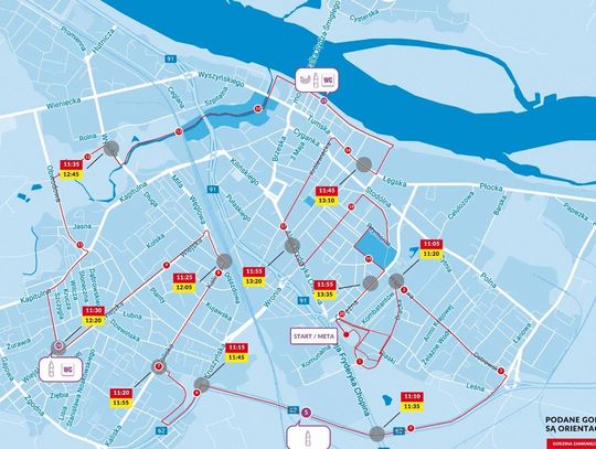 Mapa półmaratonu włocławek