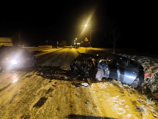 Poranny wypadek pod Chodczem. 47-letnia kierująca z obrażeniami