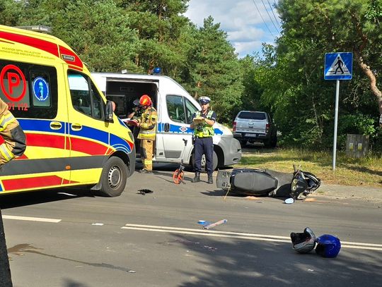 Potrącenie motocyklisty na os. Michelin dwie osoby poszkodowane