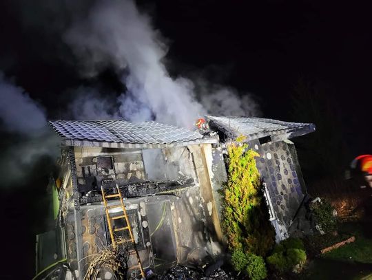 Pożar domku letniskowego na terenie ROD "Łęg"