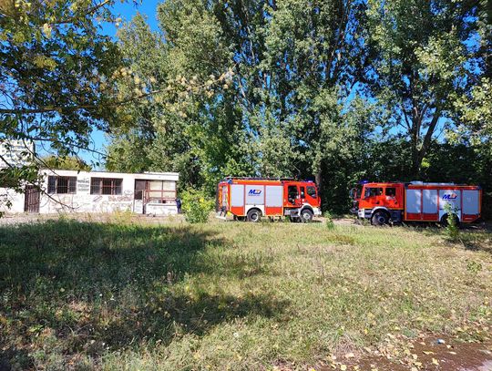 Pożar magazynu w pobliżu Warsztatów Zespołu Szkół Samochodwych