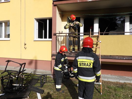 Pożar mieszkania przy ul. Fredry. Na miejscu działa straż pożarna