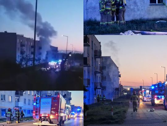 Pożar mieszkania przy ul. Ptasiej. Ogień gasiło 5 jednostek PSP