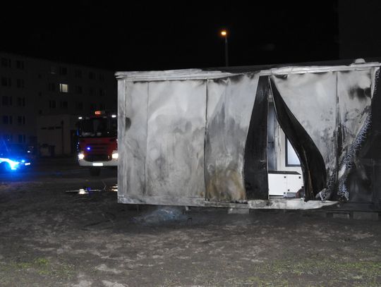 Pożar mobilnego punktu poboru wymazów przy ul. Broniewskiego