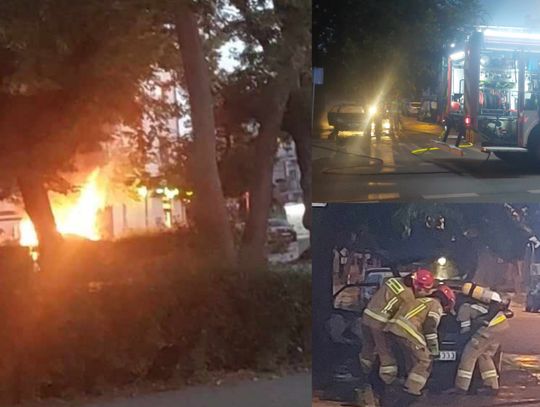 Pożar samochodu na ulicy PCK we Włocławku