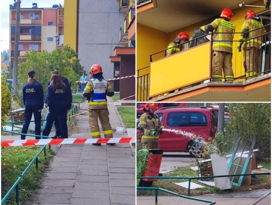 Pożar w mieszkaniu na trzecim piętrze we Włocławku. Trwa akcja gaśnicza
