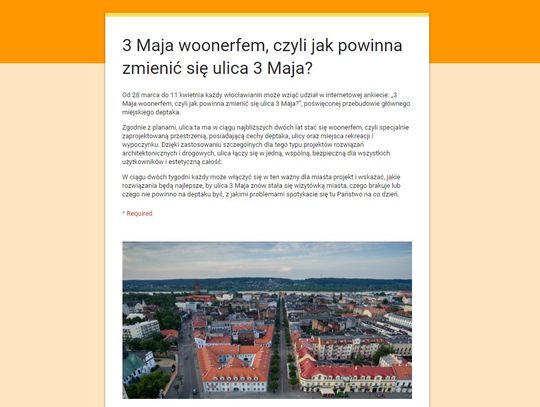 Ratusz pyta o ulicę 3-go Maja. Ankieta dotyczy wprowadzenia zmian