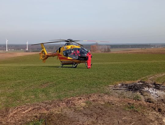 Rolnik odniósł obrażenia brzucha. Śmigłowiec LPR lądował w gminie Baruchowo