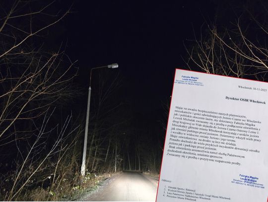 Słupy stoją, ale światła brak. Apel o oświetlenie drogi nad j. Czarne