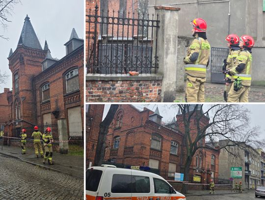 Spadające cegły z zabytkowego budynku na Słowackiego 4 – służby zabezpieczają teren