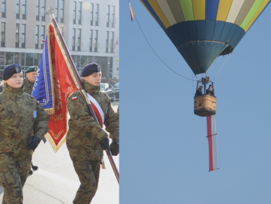 Święto Niepodległości we Włocławku. Nad placem Wolności przeleciał balon z polską flagą