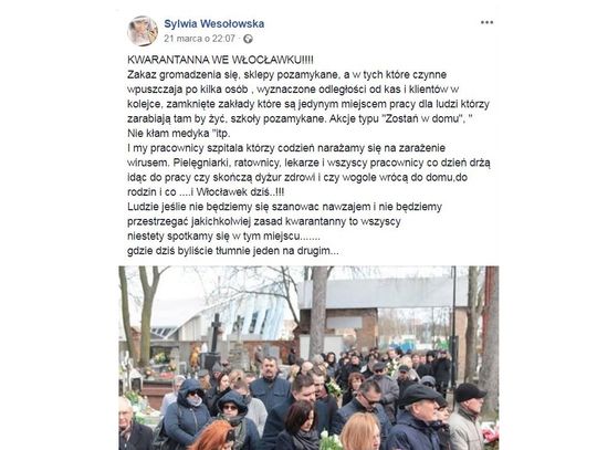 Tłumy na pogrzebie radnego Dariusza Jaworskiego. Pracownica włocławskiego szpitala nie wytrzymała