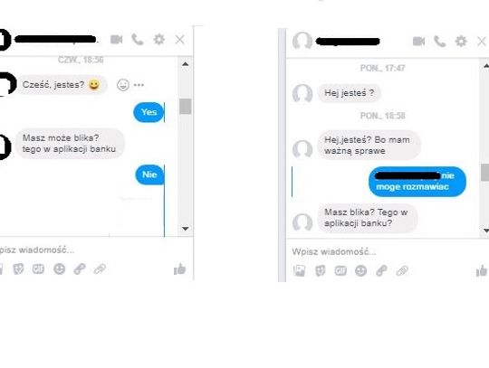 UWAGA! Nowy sposób oszustów dotarł do Włocławka. Wysyłają wiadomości przez messengera....