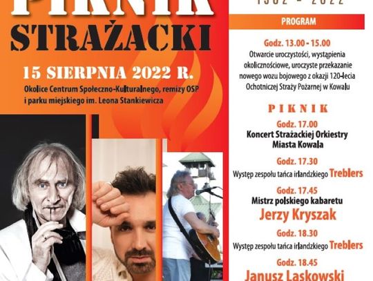 W Kowalu odbędzie się Piknik Strażacki. Na scenie m. im. Jerzy Kryszak