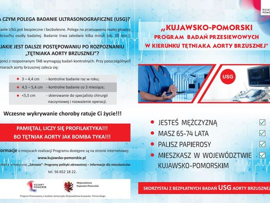 W porę wykryć tętniaka. Włocławianie mogą skorzystać 