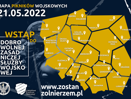 W sobotę pikniki wojskowe w Kruszwicy i Golubiu-Dobrzyniu. We Włocławku punkt rekrutacyjny w Parku na Słodowie i Przystani na ul. Piwnej