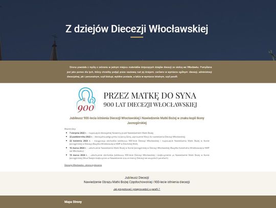 W związku z jubileuszem 900-lecia Diecezji Włocławskiej powstała strona internetowa poświęcona jej historii 