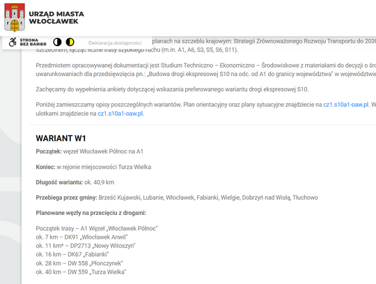 W1, W2, czy W3? To ważne - zdecyduj w sprawie przebiegu trasy S10 przez Włocławek. Zostało tylko kilka dni