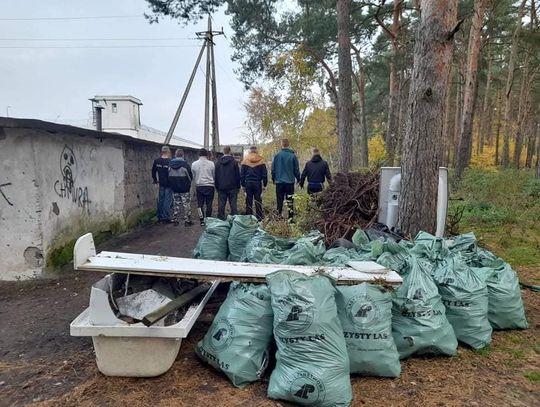 Więźniowie sprzątali las na osiedlu Michelin